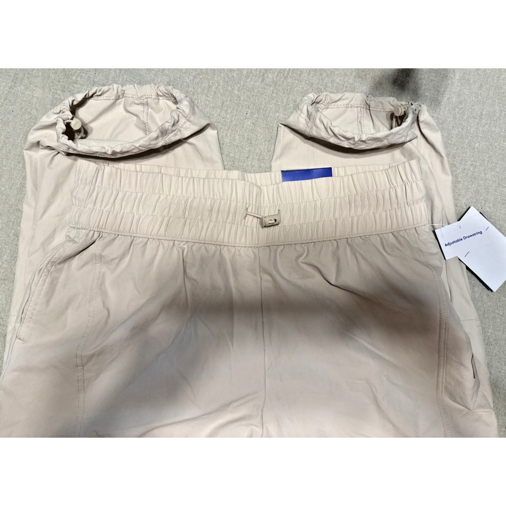 Joy Lab Womens Joggers Size M Beige Cargo Drawstring Stretch Pockets